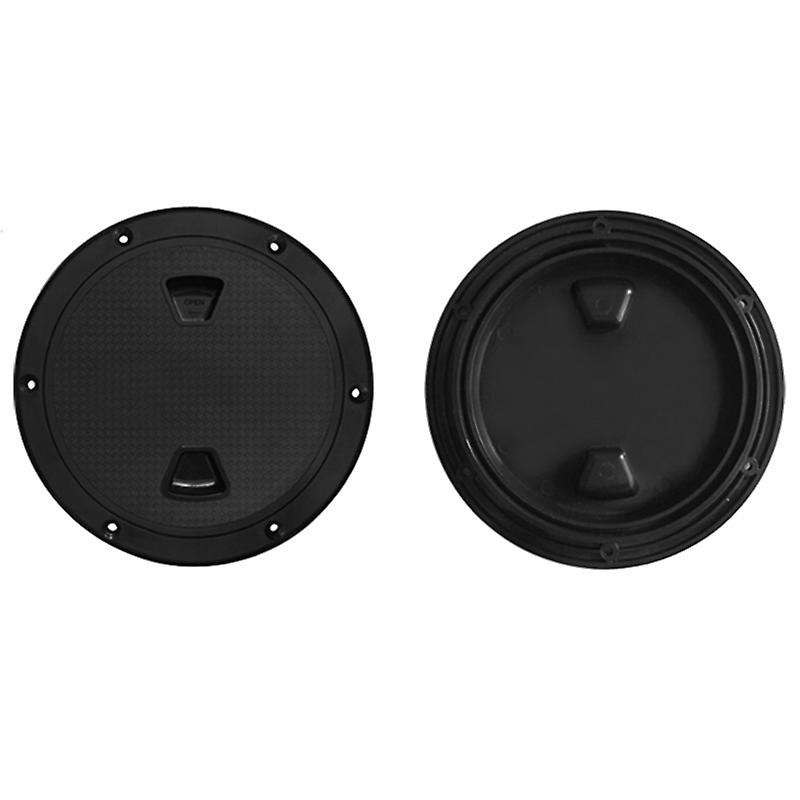 Black Screw Out Inspection Deck Plate Hatch Marine Boat Yacht Detachable Cover Abs Plastic- 6 Inch