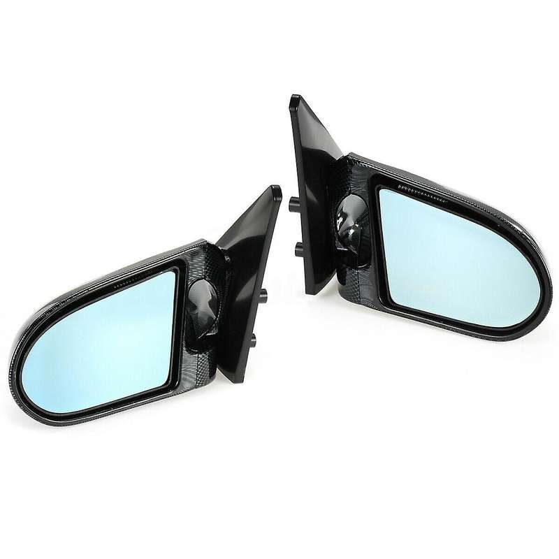 Black Side Mirror Manual Adjustment Rearview Mirror for EG 1992-1995 4Dr Spoon Style