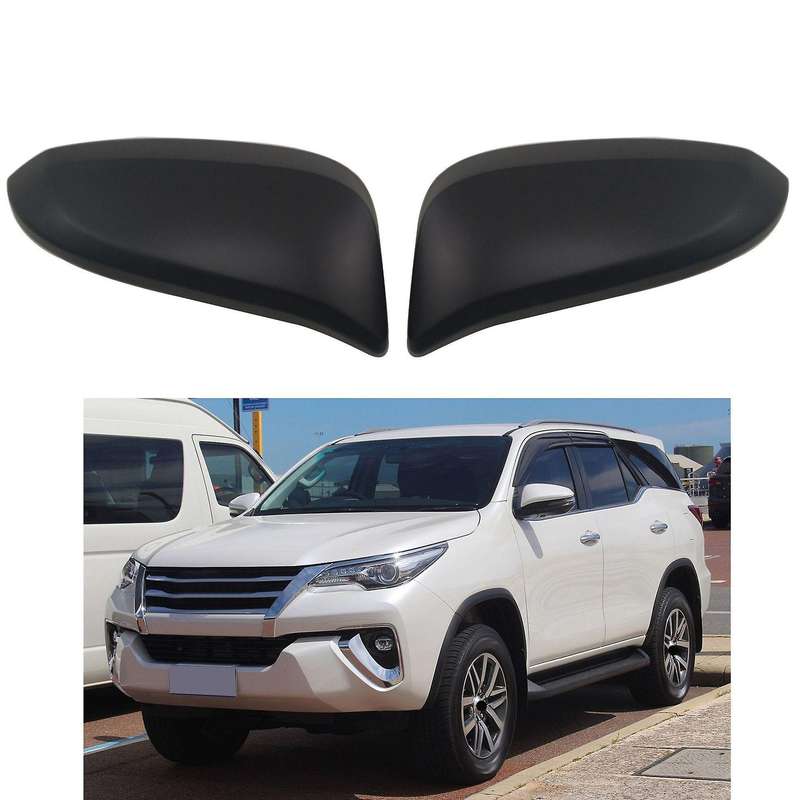 Black Side Rearview Mirror Cover Cap Decor Trim for Fortuner
