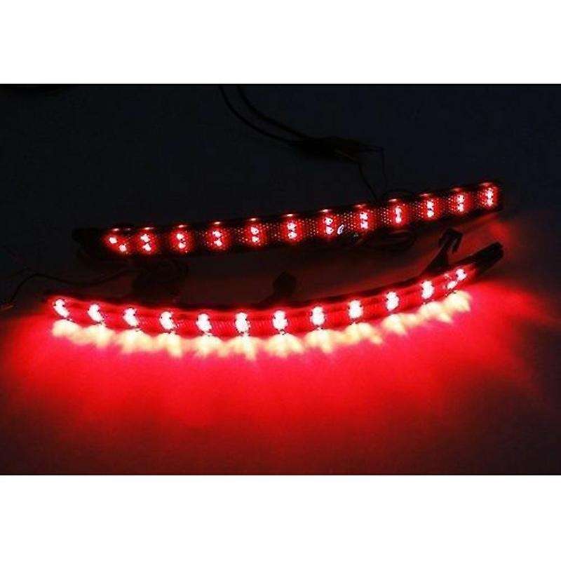 Black Smoked Lens LED Bumper Reflector Tail Brake Light for 2009-2016