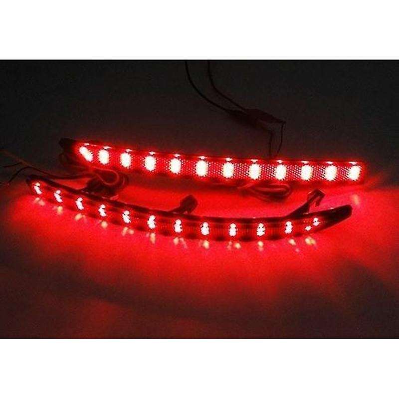 Black Smoked Lens LED Bumper Reflector Tail Brake Light for 2009-2016
