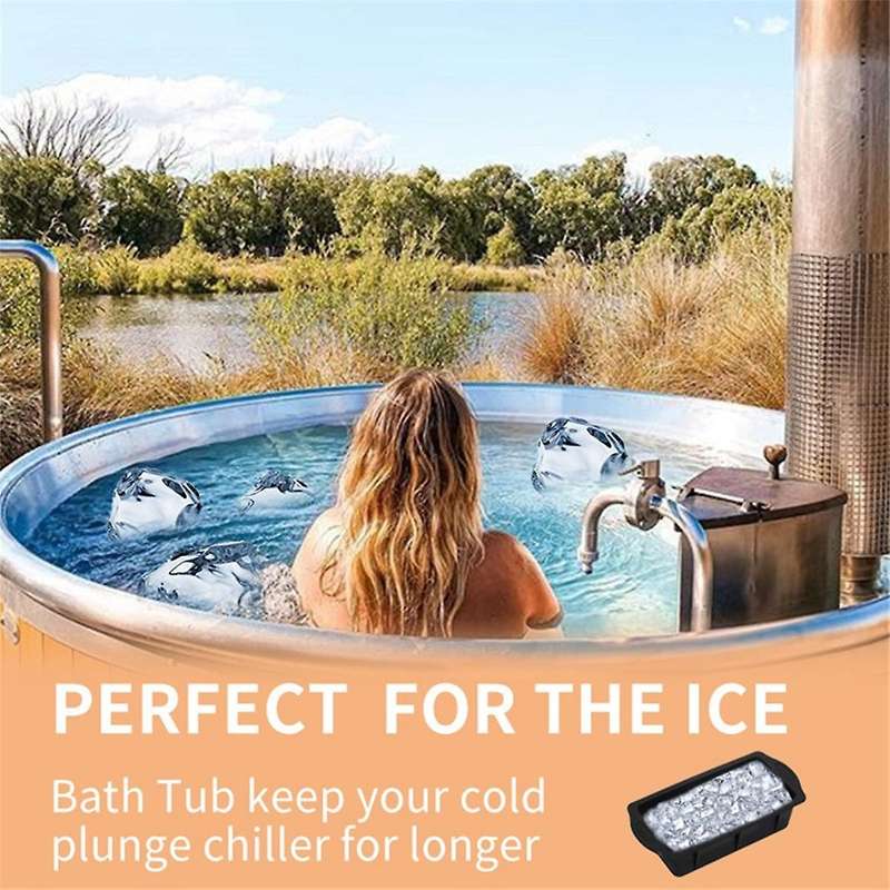 Black Silicone Ice Bath Ice-Cube Mold+Lid Reusable Ice-Cube Mold Can Make 4 Pounds Extra Large Ice-C