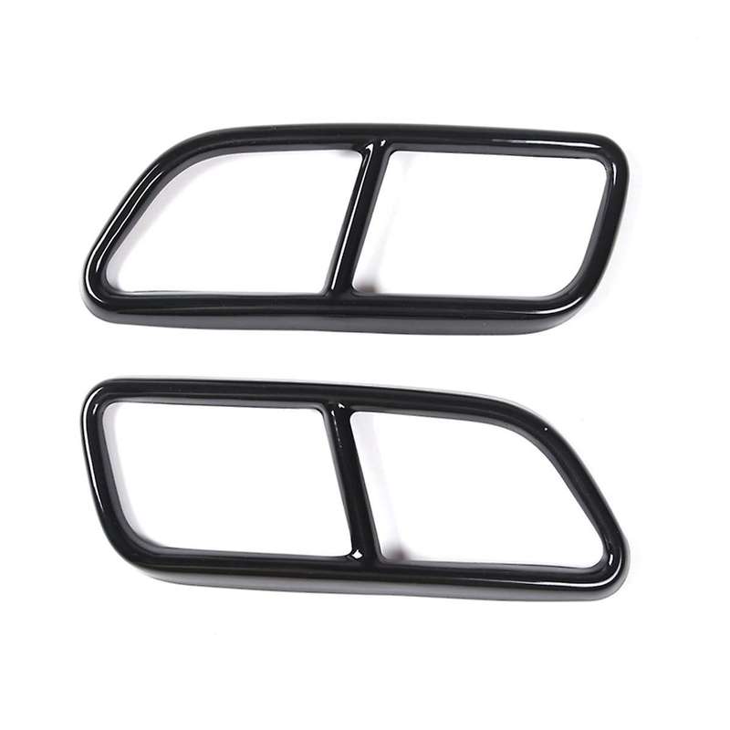 Black Stainless Steel Pipe Throat Exhaust Outputs Tail Frame Trim Cover for S60 Exterior Accessorie