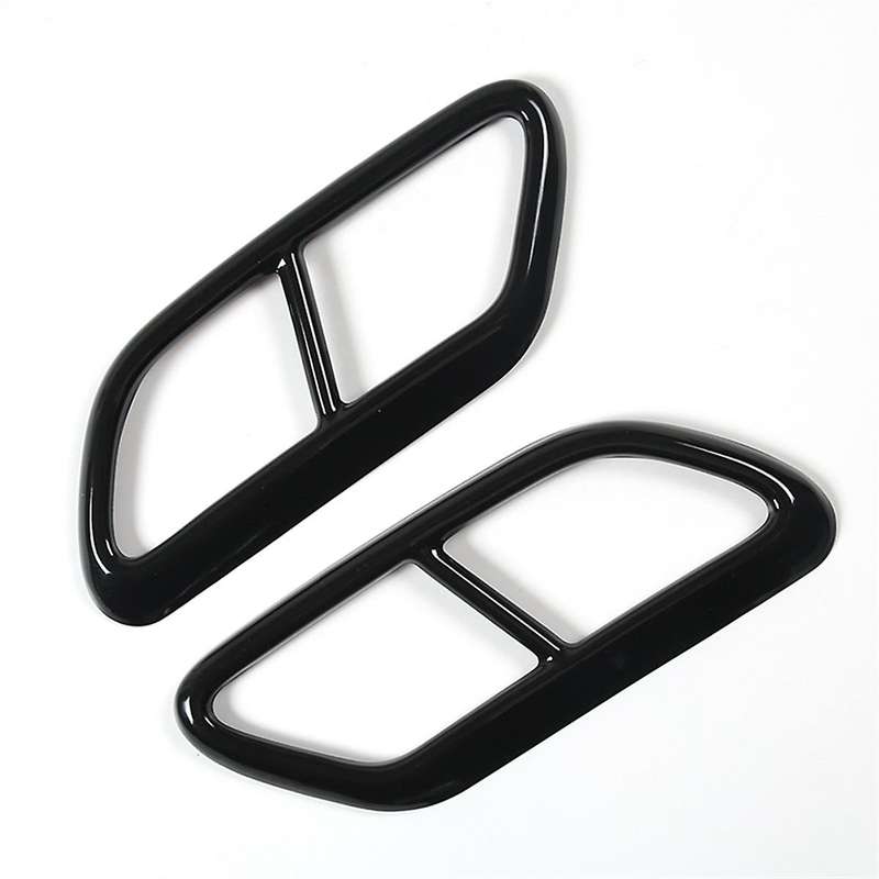 Black Stainless Steel Pipe Throat Exhaust Outputs Tail Frame Trim Cover for S60 2020 S90 V90 2016-2