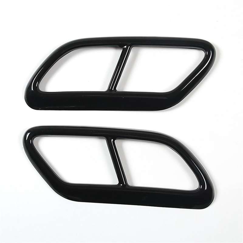 Black Stainless Steel Pipe Throat Exhaust Outputs Tail Frame Trim Cover for S60 2020 S90 V90 2016-2