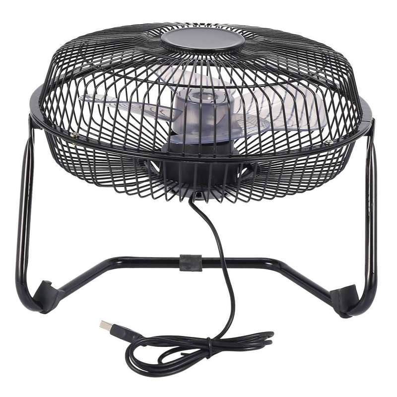 Black Solar Panel Powered +usb 5w Metal Fan 8inch Cooling Ventilation Car Cooling Fan for Outdoor Tr