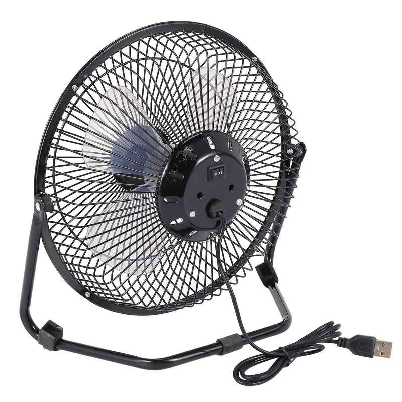 Black Solar Panel Powered +usb 5w Metal Fan 8inch Cooling Ventilation Car Cooling Fan for Outdoor Tr