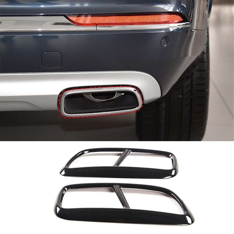 Black Stainless Steel Pipe Throat Exhaust Outputs Tail Frame Trim Cover for Xc90 Exterior Accessorie