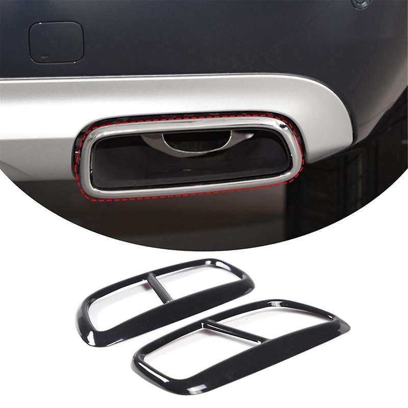 Black Stainless Steel Pipe Throat Exhaust Outputs Tail Frame Trim Cover for Xc90 Exterior Accessorie