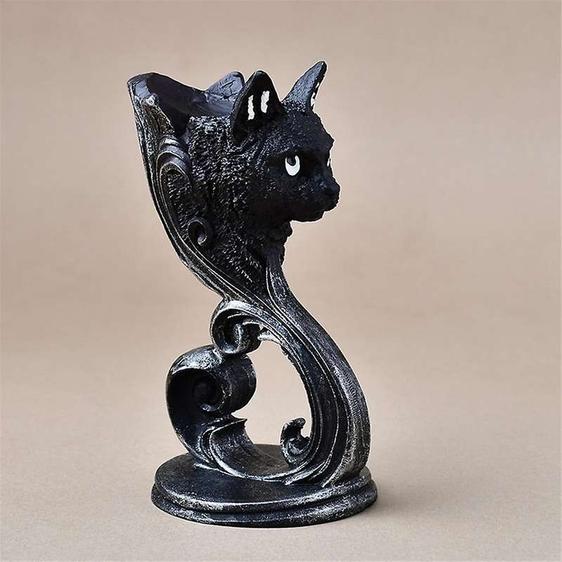 Black Statue and Figurines Gift Home Decor -Display Ball Stand Crystal Glass Sphere Pedestal Base Ho
