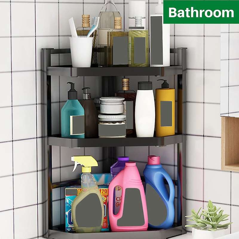 Black Stainless Steel Spice Rack Multifunctional Spice Rack Seasoning Storage Rack Kitchen Organizer