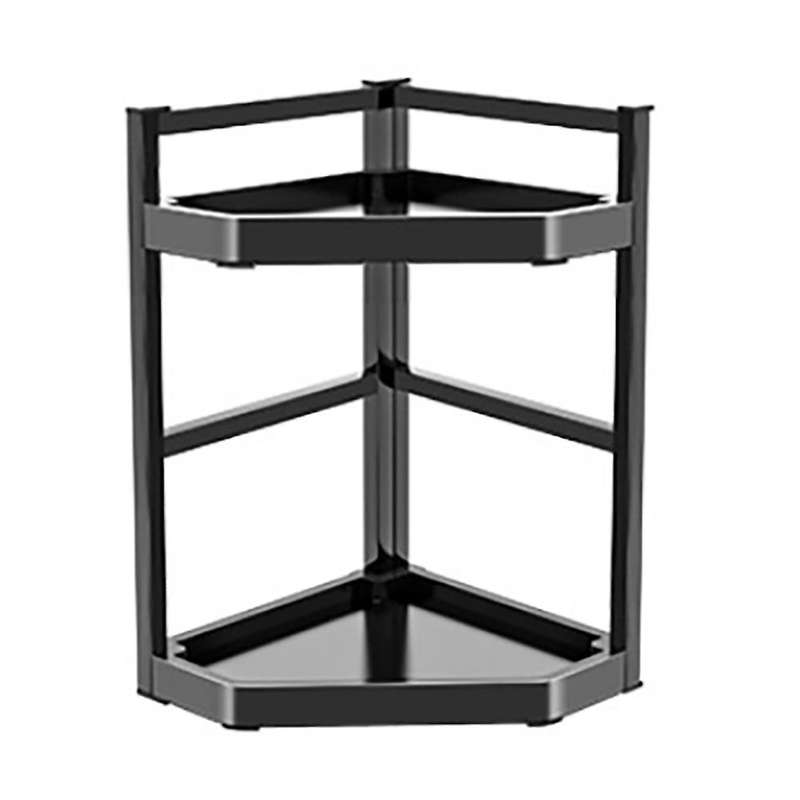 Black Stainless Steel Spice Rack Multifunctional Spice Rack Seasoning Storage Rack Kitchen Organizer