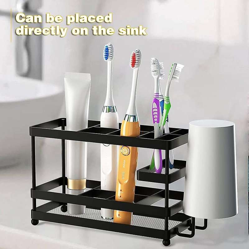 Black Toothbrush Holder Toothbrush Holder for Bathroom Wall Tooth Brush Holder Apartment Necessitie