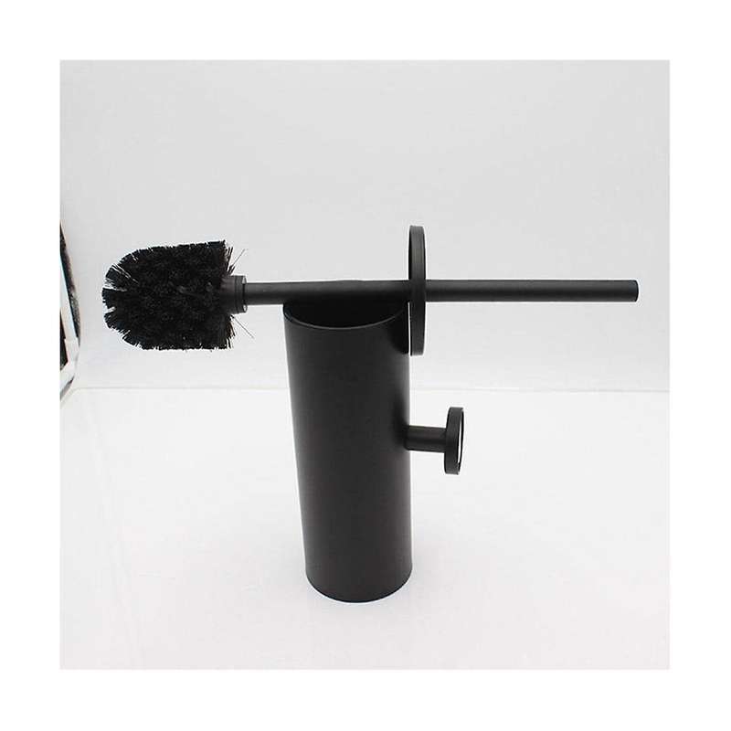 Black Toilet Brush Holder Steel Cleaning Tool Durable Vertical Mounted Wall Bathroom Toilet Brush