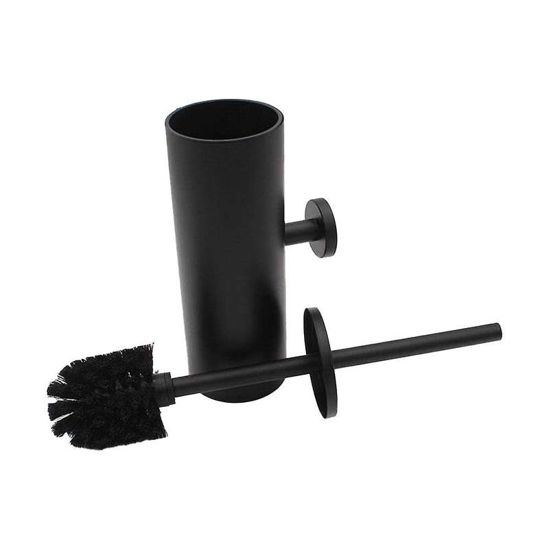 Black Toilet Brush Holder Steel Cleaning Tool Durable Vertical Mounted Wall Bathroom Toilet Brush