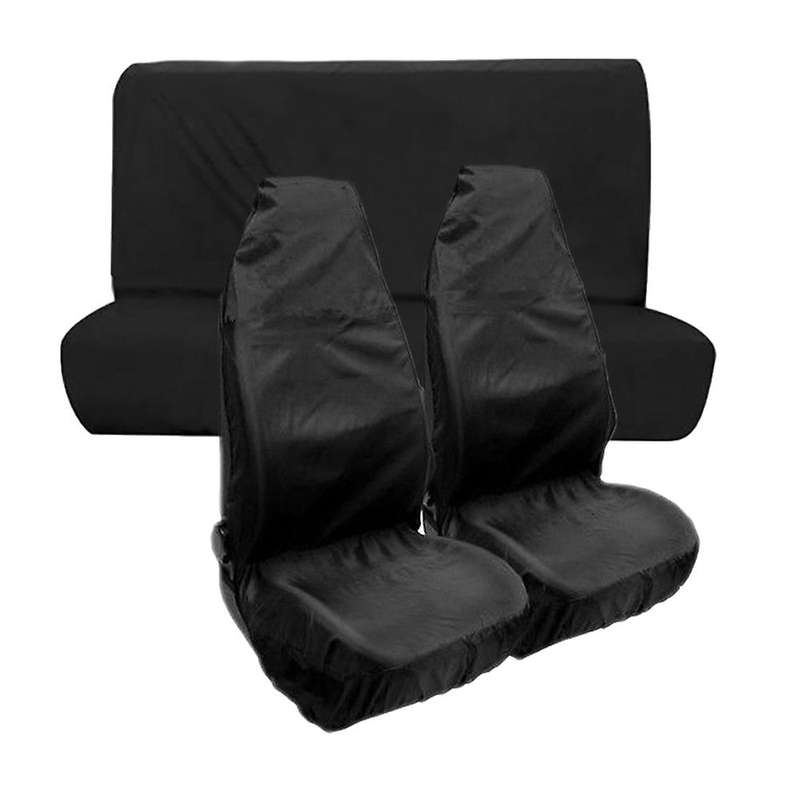 Black Universal Fit Car Seat Cover Set - Water Rexistant Frobt & Rear Covers