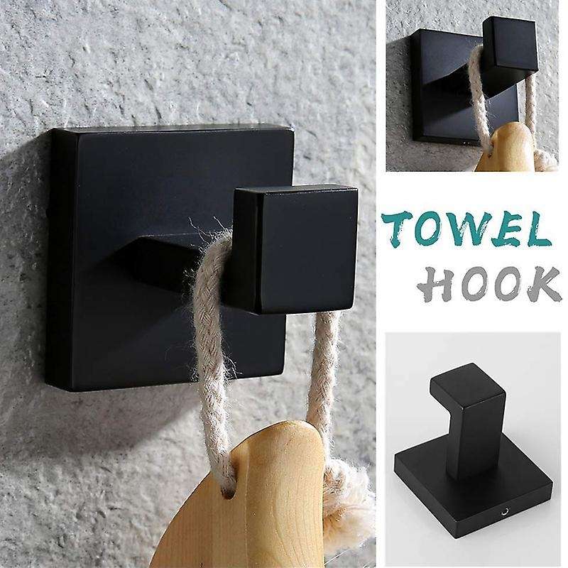 Black Towel Stainless Steel Bathroom Rust Proof Clothes Towel Coat Square Toilet Kitchen Heavy Dut