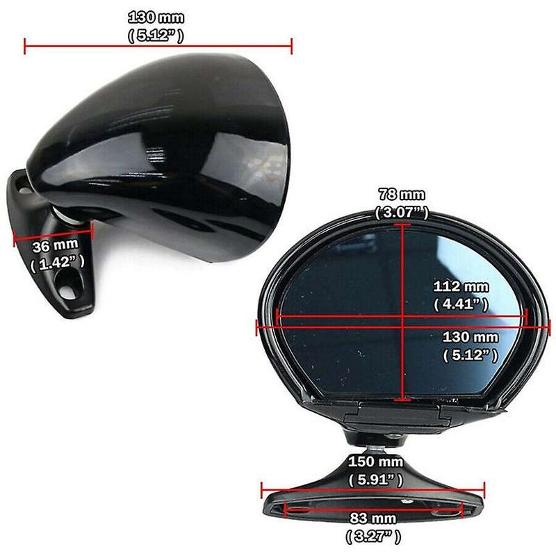 Black Universal Retro Car Mirrors Rear View Mirror Side Door Wing Mirror Car Rearview Mirror for for
