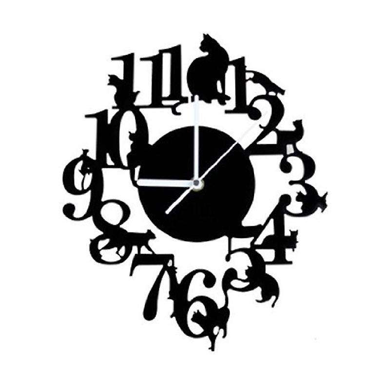 Black Wall Clock Hook Antique Indoor Wall Clock Scandinavian Clock Cute (black)