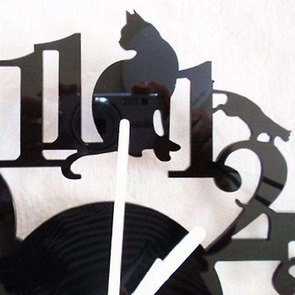 Black Wall Clock Hook Antique Indoor Wall Clock Scandinavian Clock Cute (black)