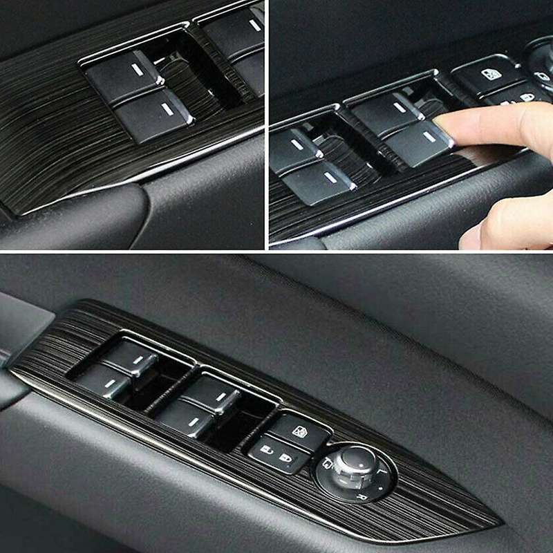 Black Window Lift Switch Panel Protection Cover Trim Inner Door Armrest for -5 CX5 2017-2018 LHD