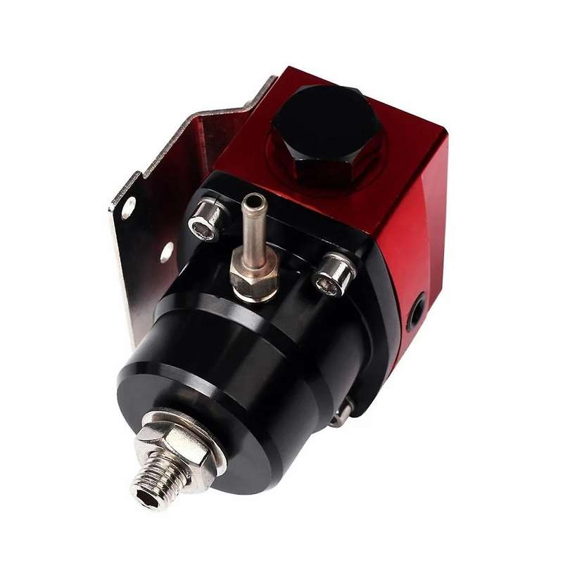 Black-Red Adjustable Fuel Pressure Regulator Kit Oil 0-100psi Gauge -6AN 6AN