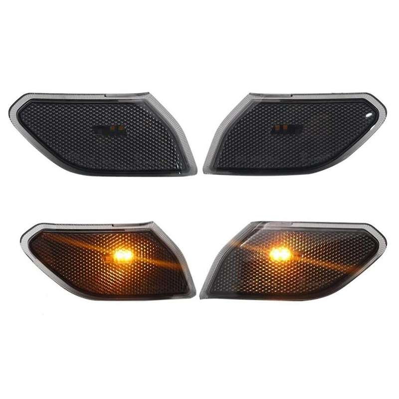 Blackened Car Front LED Side Marker Light Wheel Brow Light Turn Light for Wrangler JL 2018-2022