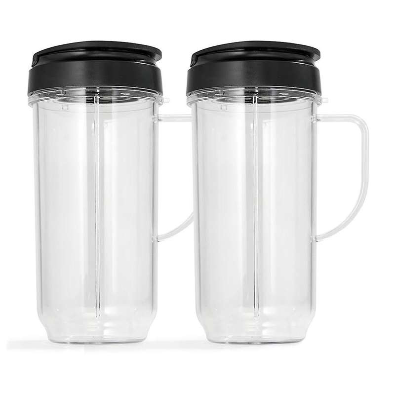Blender Cups 22oz & Blade Replacement Set for 250w Mb1001 Blenders (2 Containers /extractor Blade W