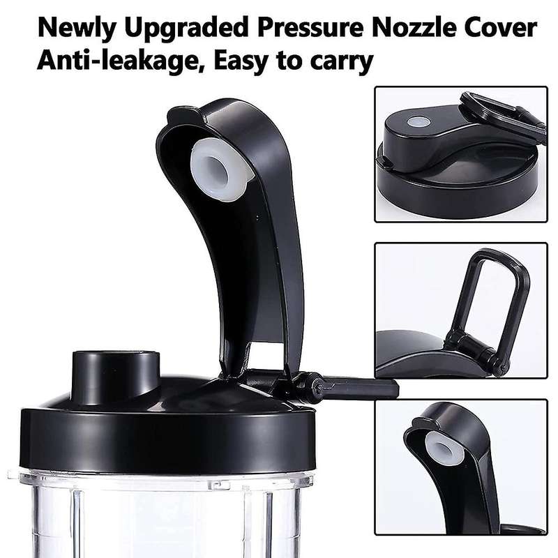 Blender Cups Replacement Set,16Oz Cup with Flip-Top To-Go Lid,Flat Lid and Extractor Blade,for Magic
