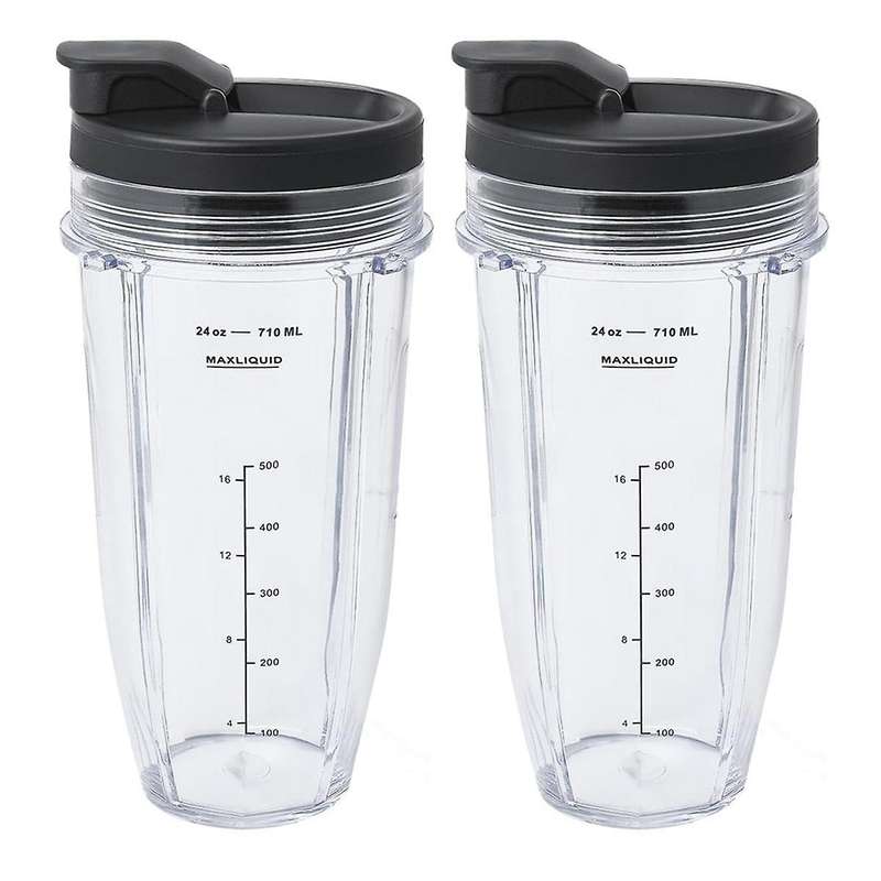 Blender Cups for Ninja, Blender Replacement Parts 24oz Cup with Sip&seal Lid for Auto Iq Series Bl4