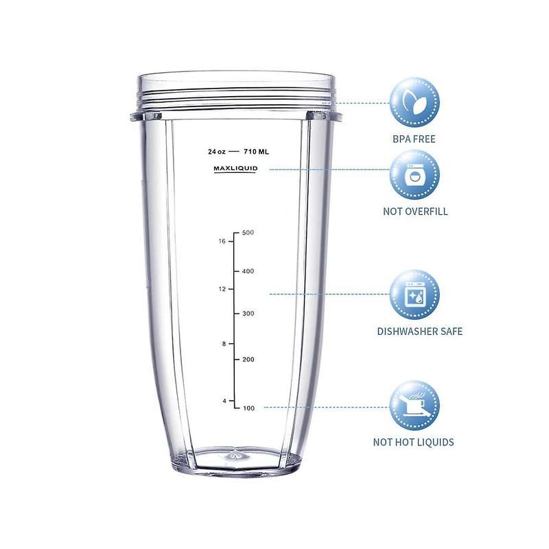 Blender for Ninja,32oz&24oz Cup and with Lids,7 Fins Extractor Blade,for Bl480-30 Bl483-30