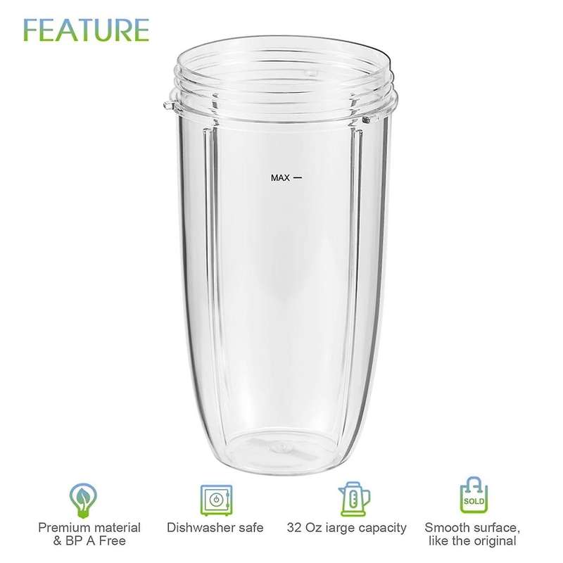 Blender Replacement Cups for Blender, 32Oz Cups Compatible for 600W/900W Blenders (2-Pack)