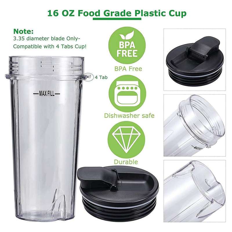 Blender Replacement for ,Blender Blade Assembly and 16OZ Cup Set for BL770 BL780 BL660 Professional