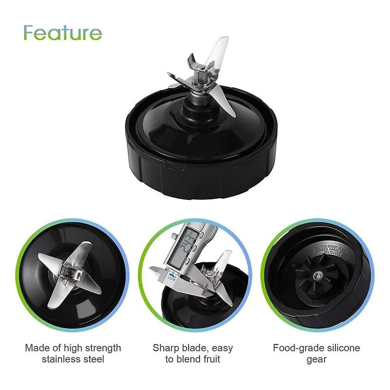 Blender Replacement Parts for , 24Oz Blender Cups with To-Go Lids, 7 Fins Extractor Blade