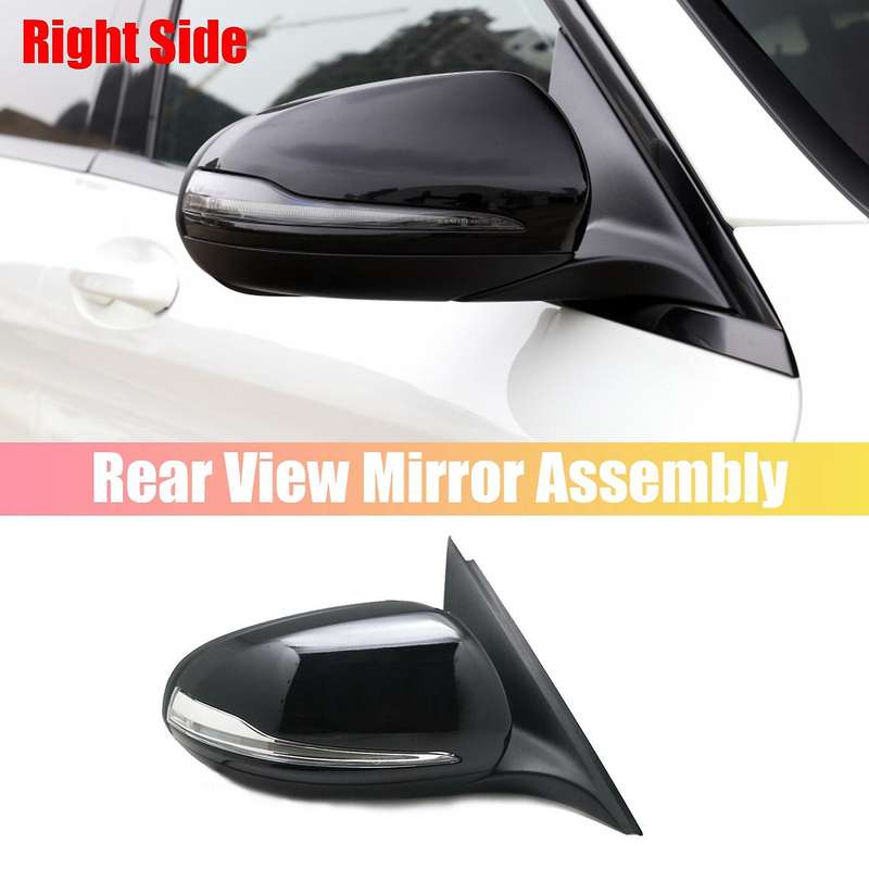 Blind Spot for W205 C300 C260 C250 C200 C180 2014-2020 Right Side Rear View Mirror Assembly Black