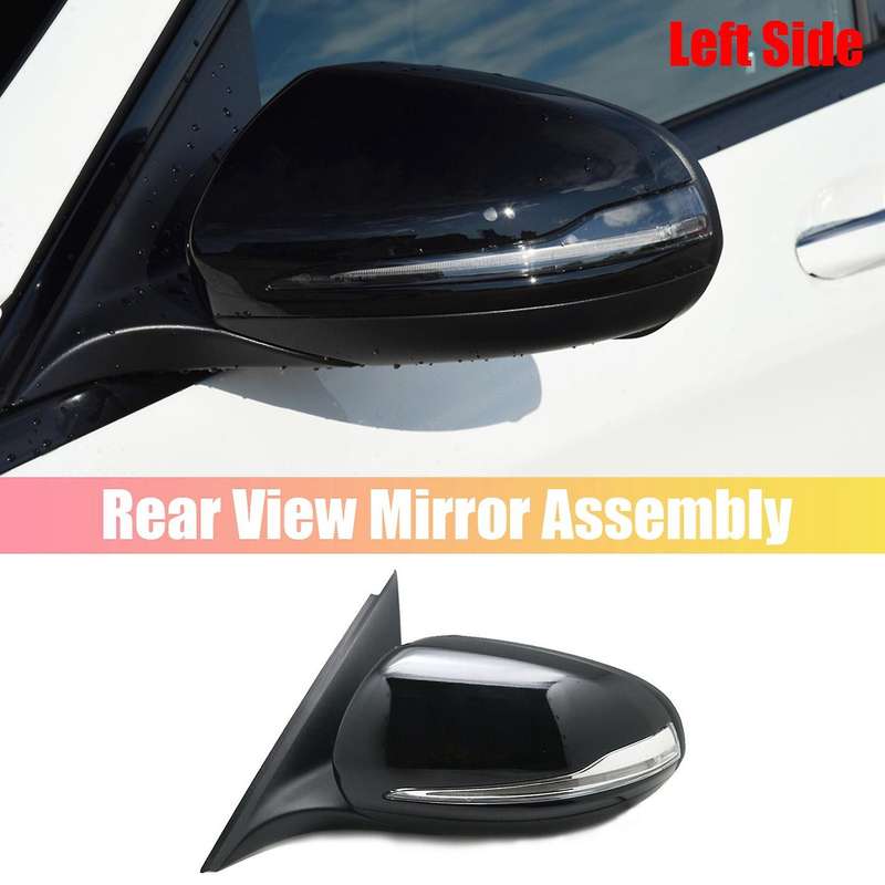 Blind Spot for W205 C300 C260 C250 C200 C180 2014-2020 Left Side Rear View Mirror Assembly Black