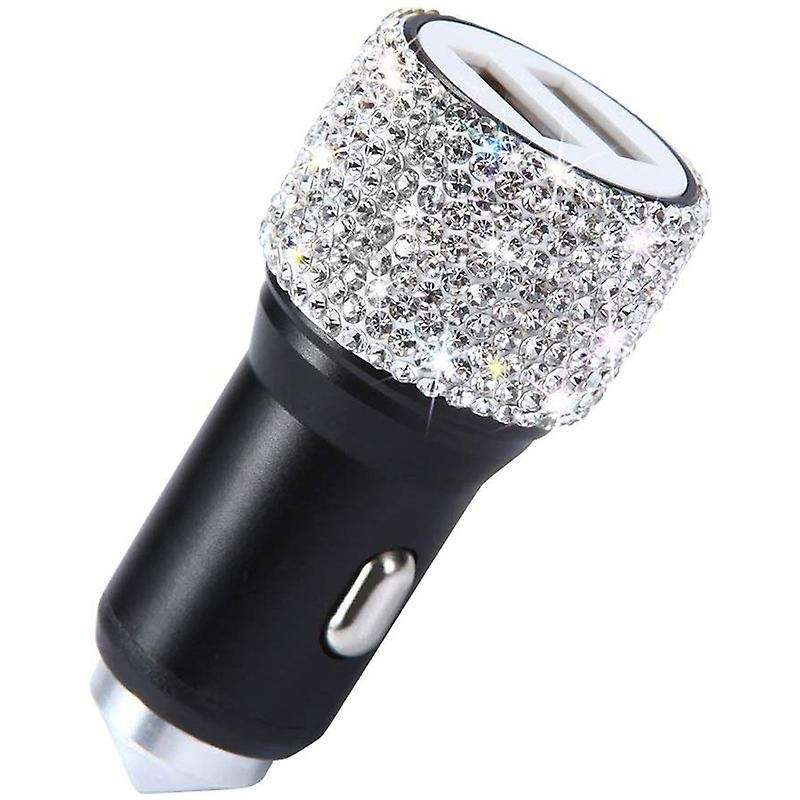 Bling Car Accessories Set, Bling Steering Wheel Cover for Women Universal Fit 15 Inch, Bling Car USB