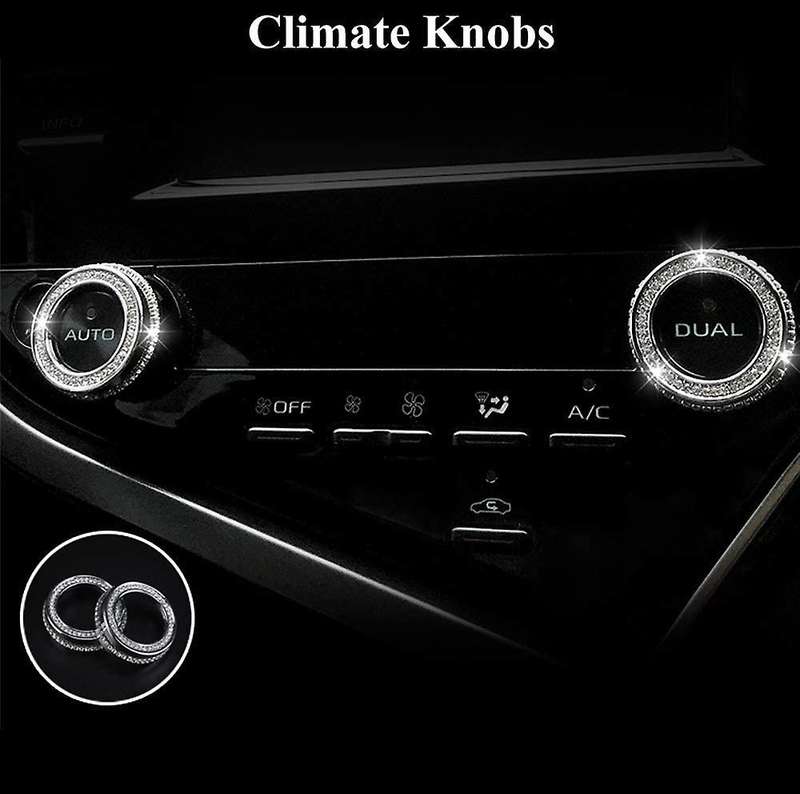 Bling AC Control Multimedia Screen Volume Knob Button Shiny Stickers for 18-20 Accessories