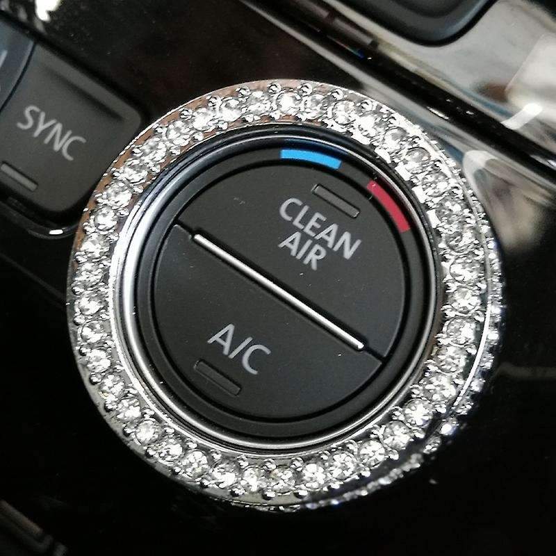 Bling Interior Fit for New CC Magotan B8 Variant Rhinestone Crystal Air Conditioning Knob Ring (3Pcs