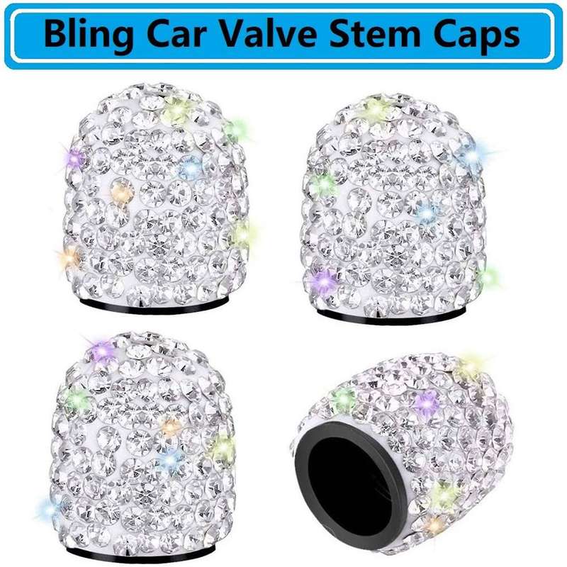 Bling Car Accessories Set, Seat Belt Covers, Rhinestones Gear Shift Cover,Handbrake Cover,Engine Sti