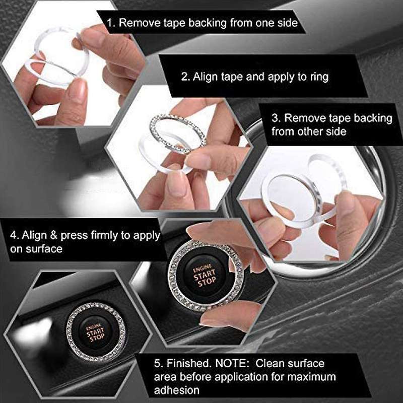 Bling Car Accessories for Women,Universal Crystal Rhinestones Steering Wheel Cover Set, Bling Car Pr