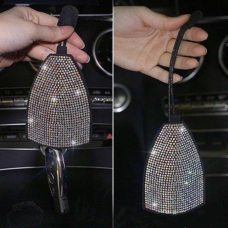 Bling Car Accessories for Women,Universal Crystal Rhinestones Steering Wheel Cover Set, Bling Car Pr