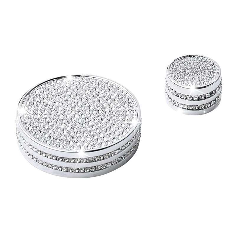 Bling Multimedia Volume Knobs Caps Center Console Button Cover Trim Parts Stickers for -30 2019-2021