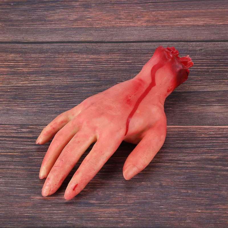 Bloody Horror Halloween Prop Fake Severed Life Size Arm Hand 22-23Cm