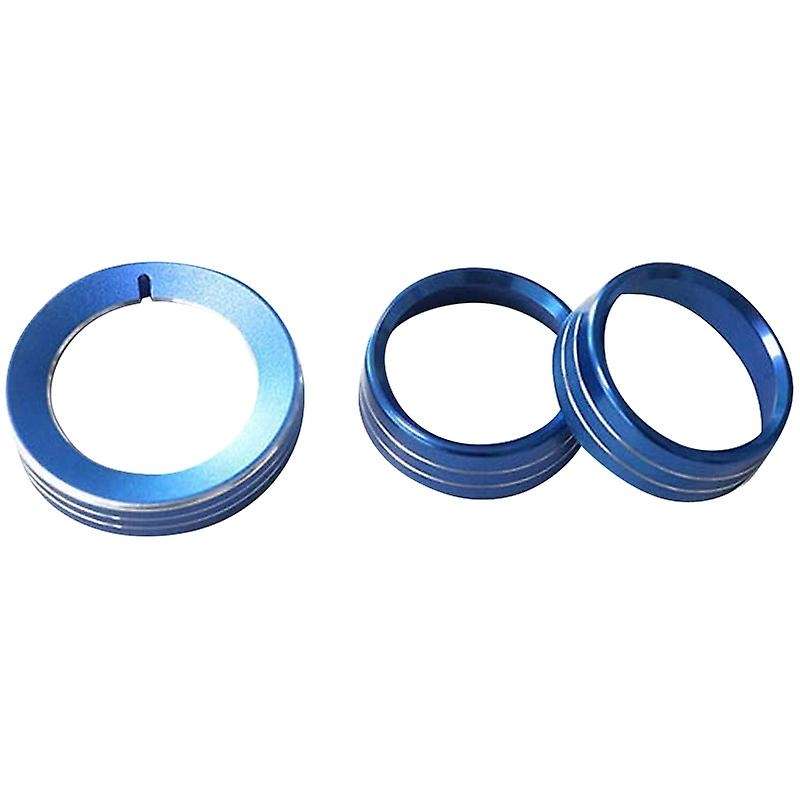 Blue Aluminum Headlight Volume Tone Control Knob Cover Ring Trim Interior Accessories for 2015-2019