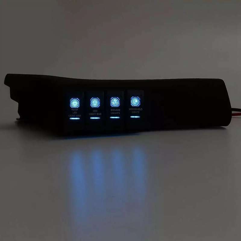 Blue A Pillar Switch Panel Kit 4 Led Pod Left Hand for Jeep for Wrangler 11-18 Jk