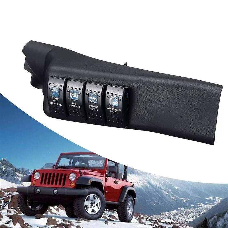 Blue A Pillar Switch Panel Kit 4 Led Pod Left Hand for Jeep for Wrangler 11-18 Jk