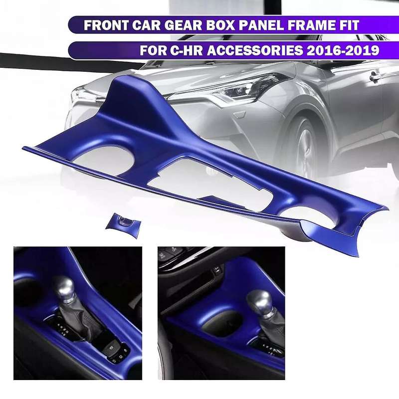 Blue Car Center Console Gear Shift Panel Frame Trim Cover for 2016-2019