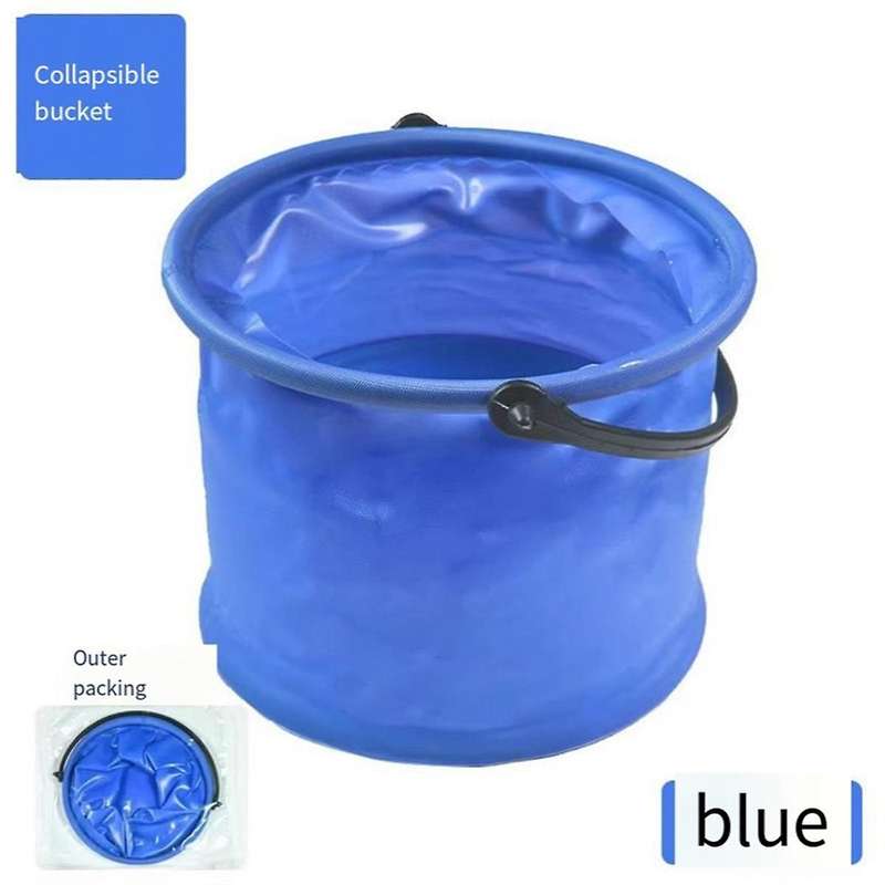 Blue Folding Bucket, Foldable Portable Fishing Bucket, Art Color Bucket, Pen Washer