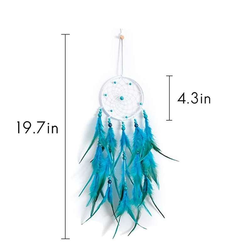 Blue Catchers,Handmade Feather for Kids Bedroom,Car Interior Decoration,Decoration Nursery Wall Art